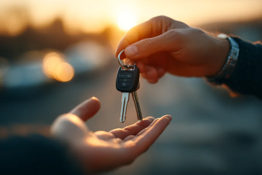 Odbiór kluczyków do wynajętego auta